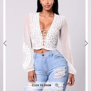 Go to town top white